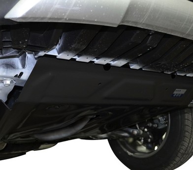 Защита картера и КПП с вырезом под глушитель для Toyota Rav4 (2006-2013) «Rival» 111.9506.1