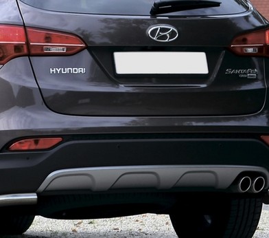 Защита заднего бампера d57 уголки для Hyundai Santa Fe (2012-2016) «Rival» R.2306.011