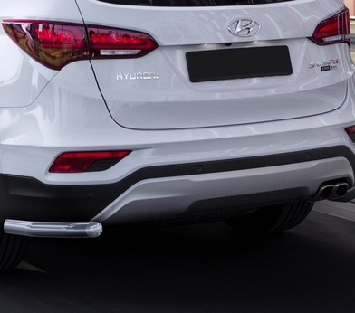 Защита заднего бампера d57 уголки для Hyundai Santa Fe (2016-) «Rival» R.2309.004