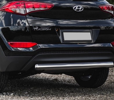 Защита заднего бампера 75x42 овал для Hyundai Tucson (2015-) «Rival» R.2308.008