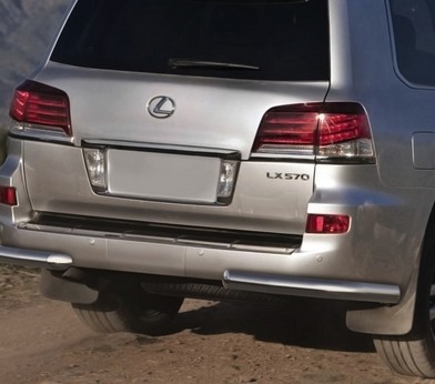Защита заднего бампера d76 уголки для Lexus LX (2012-2015) «Rival» R.3206.008