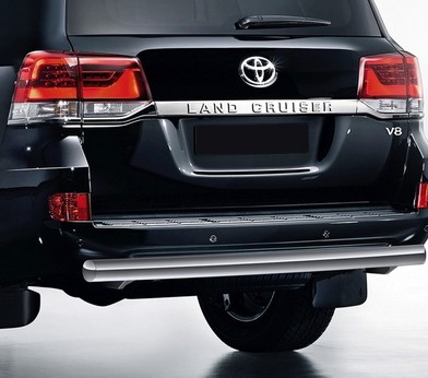 Защита заднего бампера 75x42 овал для Toyota Land Cruiser 200 (2015-) «Rival» R.5717.007