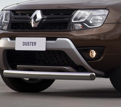 Защита переднего бампера 75х42 овал для Renault Duster (2015-) «Rival» R.4703.004