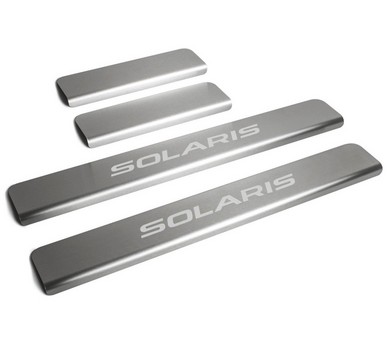 Накладки на пороги для Hyundai Solaris (2011-2016) «Rival» NP.2301.3