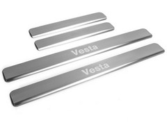 Накладки на пороги для Lada Vesta (2015-н.в.) «Rival»