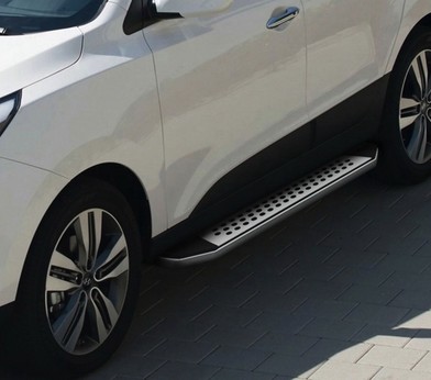 Порог-площадка «Bmw-Style овалы» для Hyundai ix35 (2010-2013-2015) «Rival» B173AL.2303.2