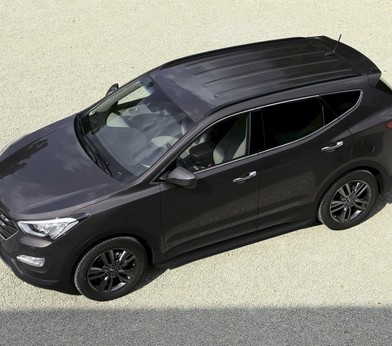 Порог-площадка «Premium-Black» для Hyundai Santa Fe (2006-2010-2012) «Rival»