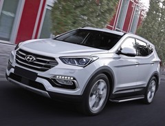 Порог-площадка «Premium» для Hyundai Santa Fe (2012-2016-) «Rival»