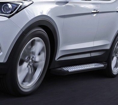 Порог-площадка «Bmw-Style кружочки» для Hyundai Santa Fe (2012-2016-) «Rival» D180AL.2305.2