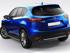 Порог-площадка «Premium» для Mazda CX-5 (2011-2015-2017) «Rival»