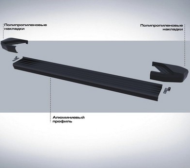 Порог-площадка «Black» для Skoda Yeti (2009-2014-) «Rival» F173ALB.5101.1