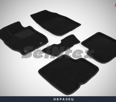 Коврики салона 3D Chevrolet Aveo T300 (2012-н.в.) черные «Seintex» 86275