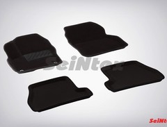 Коврики салона 3D Ford Focus III (2011-2015) АКПП черные «Seintex»
