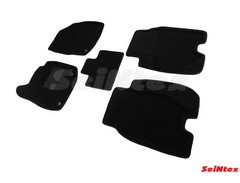 Коврики салона 3D Honda Civic IX (2012-н.в.) хэтчбек черные «Seintex»
