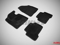 Коврики салона 3D Hyundai Santa Fe III (2012-н.в.) черные «Seintex»