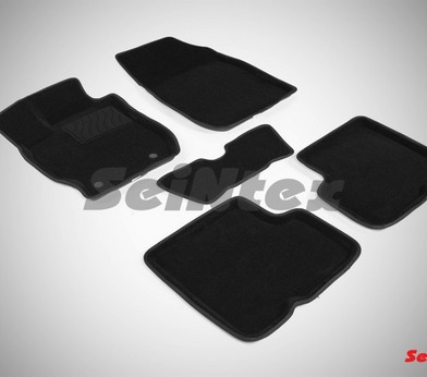 Коврики салона 3D Nissan Almera (2013-н.в.) черные «Seintex» 86315