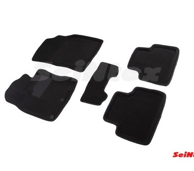 Коврики салона 3D Nissan Qashqai II (2014-2016) черные «Seintex» 85870