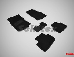 Коврики салона 3D Nissan Qashqai II (2016-н.в.) черные «Seintex»