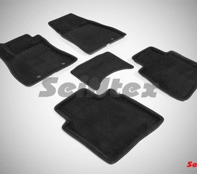 Коврики салона 3D Nissan Sentra (2014-н.в.) черные «Seintex» 86313