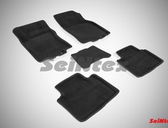 Коврики салона 3D Nissan X-Trail T32 (2015-н.в) черные «Seintex»