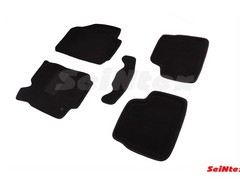 Коврики салона 3D Opel Astra H (2004-2014) черные «Seintex»