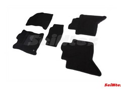 Коврики салона 3D Toyota Hilux VIII (2015-н.в.) черные «Seintex»