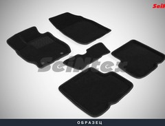 Коврики салона 3D Volvo S90 II (2017-н.в) черные «Seintex»