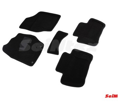 Коврики салона 3D Peugeot 408 I (2011-н.в.) черные «Seintex»