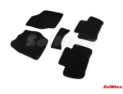 Коврики салона 3D Peugeot 408 I (2011-н.в.) черные «Seintex»